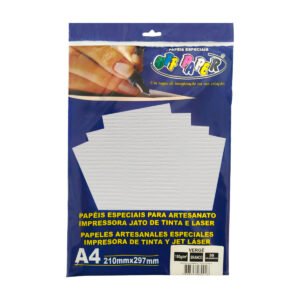 Papel Vergê A4 Branco 180g Off Paper 50 Folhas