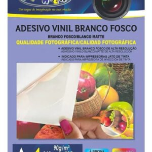Adesivo Vinil A4 Branco Fosco À Prova D'água 10fls Off Paper