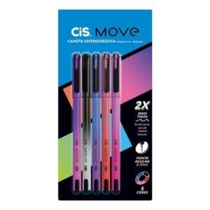 Caneta Esferográfica Move 0.7mm - Cis - Move 5 cores
