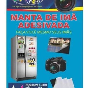 Manta De Imã Adesivada Magnética A4 Com 5 Folhas Off Paper C - Preto, manta de imã adesivada