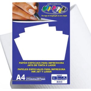 Papel Vergê A4 Branco 180g Off Paper 50 Folhas - Branco