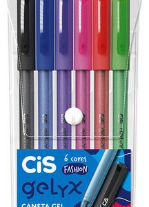 Kit Caneta Gel Cis Gelyx Estojo Com 6 Cores Fashion 0.5mm