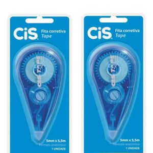 Fita Corretiva Cis Tape 5mm X 5,5m 2 Unidades Azul