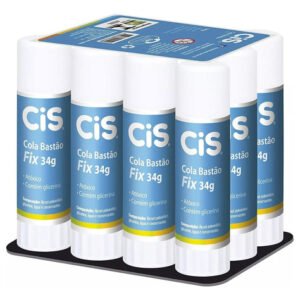 Cola Em Bastão Cis Fix Atóxica Escolar Artesanato 34g 12 Uni - Branco