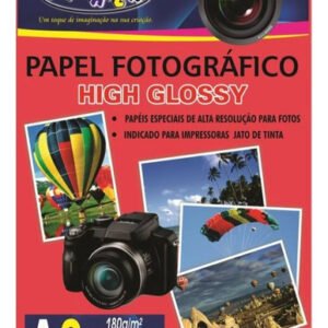 Papel Fotográfico A3 High Glossy 180g 20 Folhas Off Paper - Branco