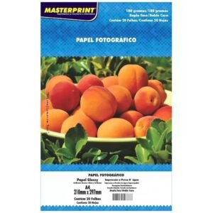 Papel Fotografico Inkjet A4 Glossy Dupla Face 180g Cor Branc - Dupla Face 180g, 20folhas