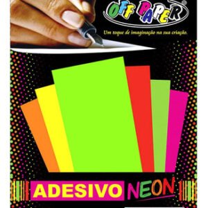 Adesivo Neon A4 20 Fls Vibrante Reage A Luz Negra Off Paper