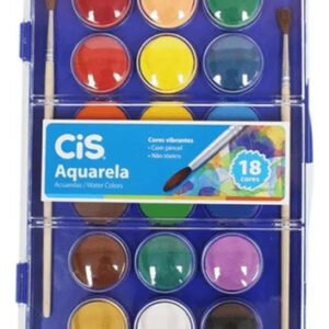 Aquarela 18 Cores C/ 2 Pincéis