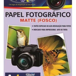 Papel Fotográfico A4 Matte Fosco 108g Off Paper 100 Folhas - Branco