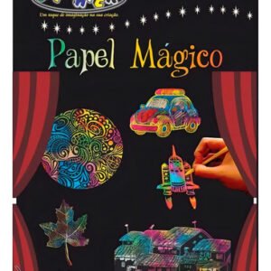 Papel Magico A4 Multicolor Para Desenhar Off Paper 5 Folhas - Preto