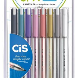Caneta Gel Cis Bpx Gel Estojo Com 8 Cores Escrita Macia