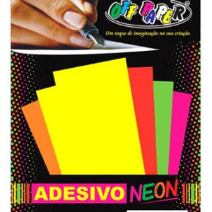 Adesivo Neon A4 20 Fls Vibrante Reage A Luz Negra Off Paper - Amarelo