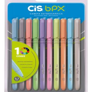 Caneta Esferográfica Bpx 0.7mm Estojo C/10 Cores - Cis