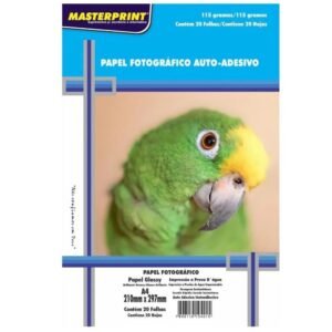 Papel Fotográfico Adesivo A4 Glossy 115g 20 Folhas Inkjet