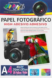 Papel Fotográfico Adesivo High Glossy 80g Off Paper Cor Branco - Branco 20 Folhas