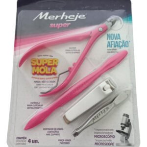 Kit Merheje Super Alicate Cortador De Unhas Espátula E Pinça