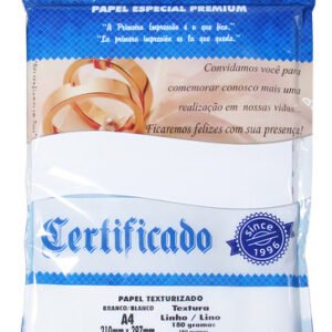 Papel Linho Texturizado A4 180g Fosco 50 Folhas Masterprint