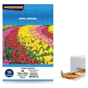 Adesivo Vinil Transparente A4 150g A Prova D'agua - Transparente