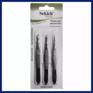 Kit 03 Pinças Profissionais Designer Sobrancelhas