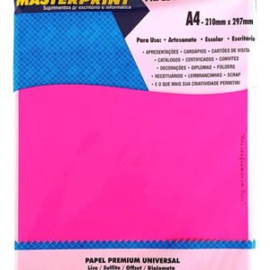 Papel Offset/sulfite Pink Neon 180g A4 20 Folhas Masterprint
