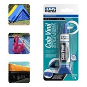 COLAS VINIL P/ PISCINA BOIA INFLÁVEL E BARRACA EM PVC 17G - Transparente
