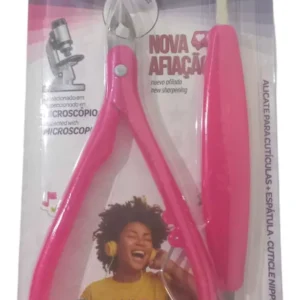 Alicate Para Cuticulas Com Espatula Teens Rosa Merheje - Rosa-chiclete