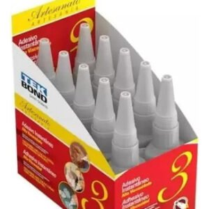 10 Peças Cola  Instantâneo Artesanato Numero 3 20g Tek Bond - Cinza