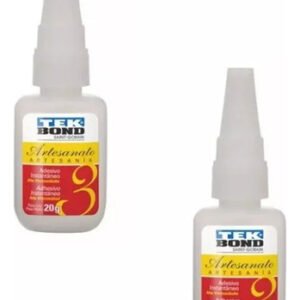 2 Peças Cola  Instantâneo Artesanato Numero 3 20g Tek Bond - Transparente