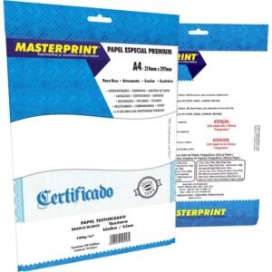 Papel Linho Texturizado A4 180g Fosco 50 Folhas Masterprint