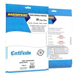 Papel Textura Vergê 180g Branco A4 50 Folhas Masterprint