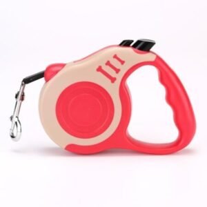 Guia retrátil automática para cães e gatos SJ-188. - Vermelho, 5 Metros