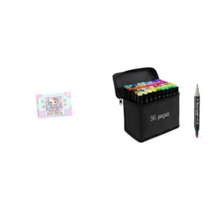 Kit de Caneta com Livro de Colorir - Kit Caneta 36 + Cad Hello Kitt