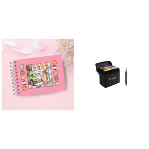 Kit de Caneta com Livro de Colorir - Kit Caneta 36 + Cad Bobbie Ros