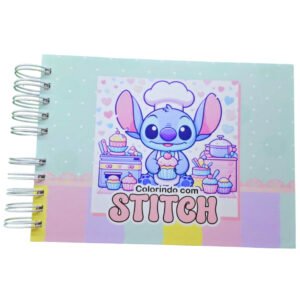 Livro De Colorir Stitch Capa Dura 50 Páginas Folha Grossa 180g A5 - Presente Para Crianças E Adultos, Combater O Estress - Verde