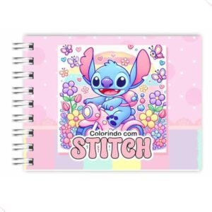 Livro De Colorir Stitch Capa Dura 50 Páginas Folha Grossa 180g A5 - Presente Para Crianças E Adultos, Combater O Estress - Rosa