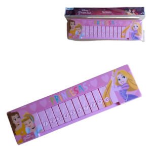 Mini Teclado Musical Piano Infantil Disney Princesa 10teclas - Rosa, pilha AA