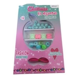 Kit Miçangas Coloridas Infantil Pulseira Colar. - 20 Peças