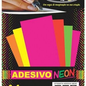 Adesivo Neon A4 20 Fls Vibrante Reage A Luz Negra Off Paper - Amarelo - Pink