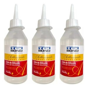 Kit 3 Pçs - Cola De Silicone Transparente 100ml Tek Bond 85g - Transparente