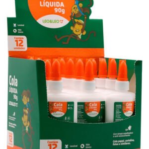 Cola Branca Escolar Liquida 90 Gramas Caixa C/ 12uns Leo&leo