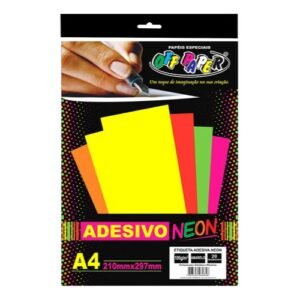 Adesivo Neon A4 20 Fls Vibrante Reage A Luz Negra - Amarelo