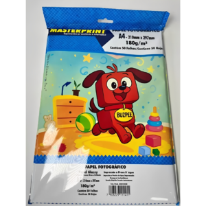 Papel Fotográfico A4 Glossy 180g - Branco 50 Folhas