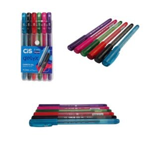 Kit De Caneta Gel Tinta Cis Gelyx 1.0mm Com 6 Cores