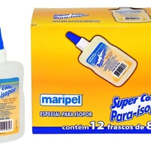 Cola Para Eva Ou Isopor Super Maripel Kit 12 Unidades 80 Gr