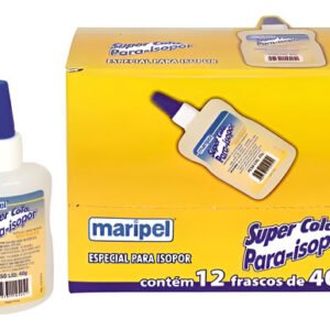 Cola Para Isopor Ou Eva Super Maripel Kit 12 Unidades 40 Gr Branco