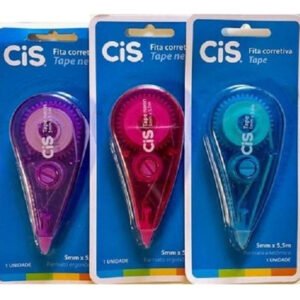 Corretivo Em Fita Cis Tape Neon Kit Com 3 Un Cores Sortidas